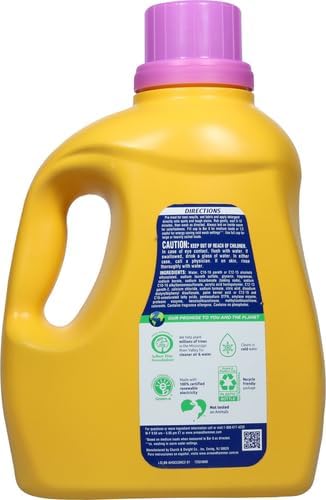 ARM & HAMMER Plus OxiClean with Odor Blasters Liquid Laundry Detergent, Laundry Odor Remover, Attacks Stains, Fresh Botanical Scent, 74 Loads, 96.2 Fl Oz