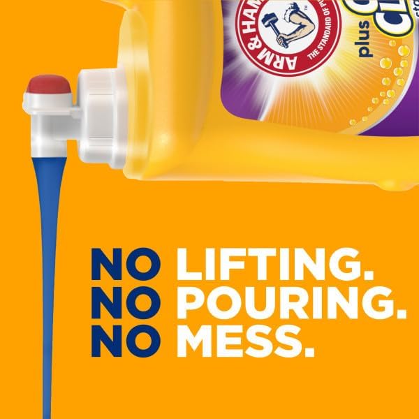 ARM & HAMMER Plus OxiClean with Odor Blasters Liquid Laundry Detergent, Laundry Odor Remover, Attacks Stains, Fresh Botanical Scent, 74 Loads, 96.2 Fl Oz