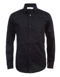 Calvin Klein boys Long Sleeve Sateen Dress Shirt, Button-down Style With Cuffs & Shirttail Hem