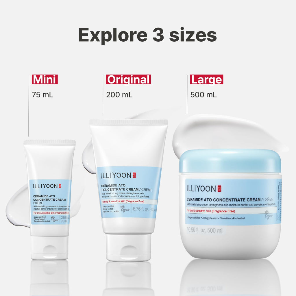 Illiyoon Ceramide Ato Lotion | Lightweight Moisturizer for Dry & Sensitive Skin, Barrier Repair for Face and Body, Mild for Babies, Vegan Certified, Korean Skincare, 2.29 fl.oz.