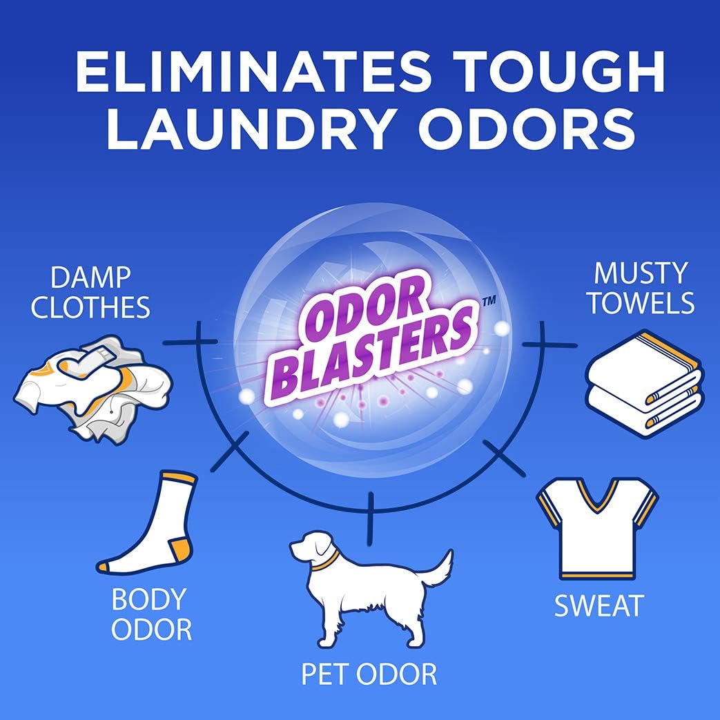 ARM & HAMMER Plus OxiClean with Odor Blasters Liquid Laundry Detergent, Laundry Odor Remover, Attacks Stains, Fresh Botanical Scent, 74 Loads, 96.2 Fl Oz