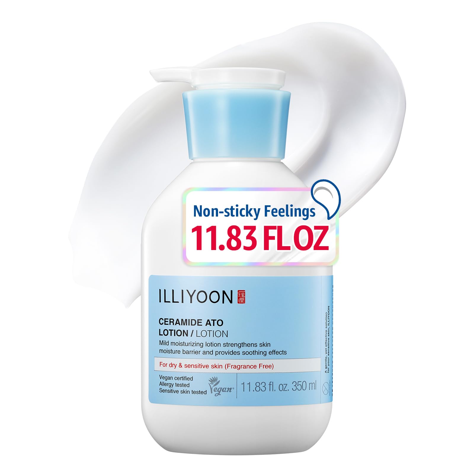 Illiyoon Ceramide Ato Lotion | Lightweight Moisturizer for Dry & Sensitive Skin, Barrier Repair for Face and Body, Mild for Babies, Vegan Certified, Korean Skincare, 2.29 fl.oz.