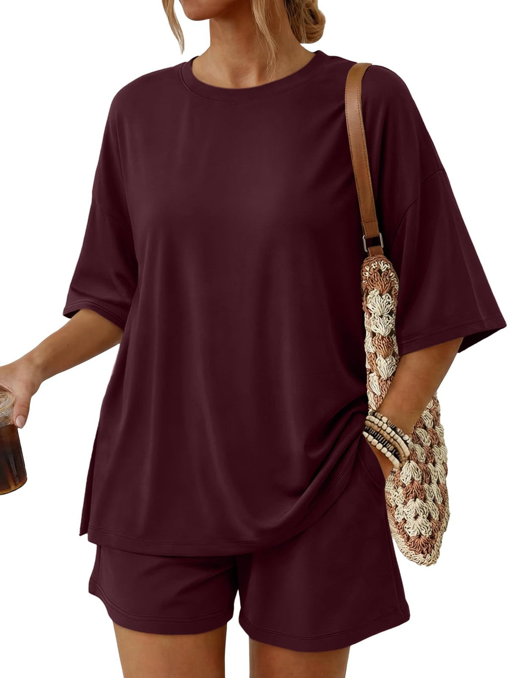 Trendy Queen 2 Piece Summer Set Oversized Top & Loose Fit Shorts with Pockets