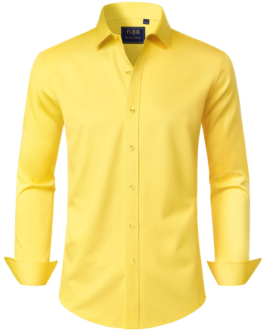 J.VER Men's Dress Shirts Solid Long Sleeve Stretch Wrinkle-Free Formal Shirt Business Casual Button Down Shirts