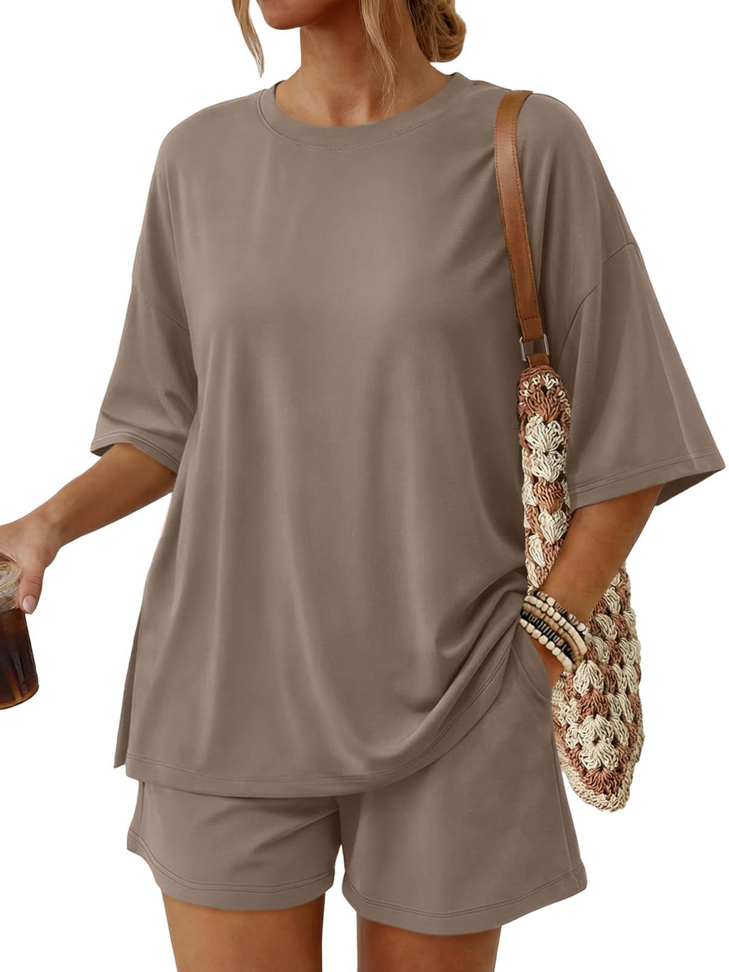 Trendy Queen 2 Piece Summer Set Oversized Top & Loose Fit Shorts with Pockets