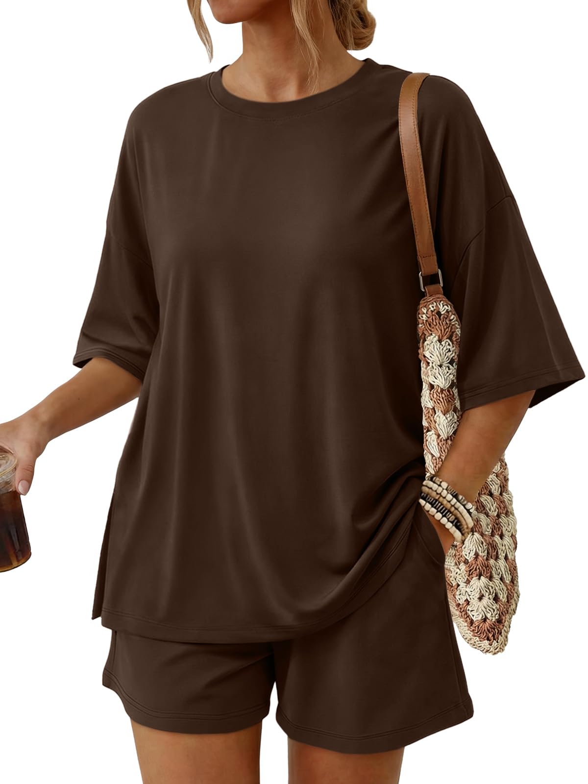 Trendy Queen 2 Piece Summer Set Oversized Top & Loose Fit Shorts with Pockets