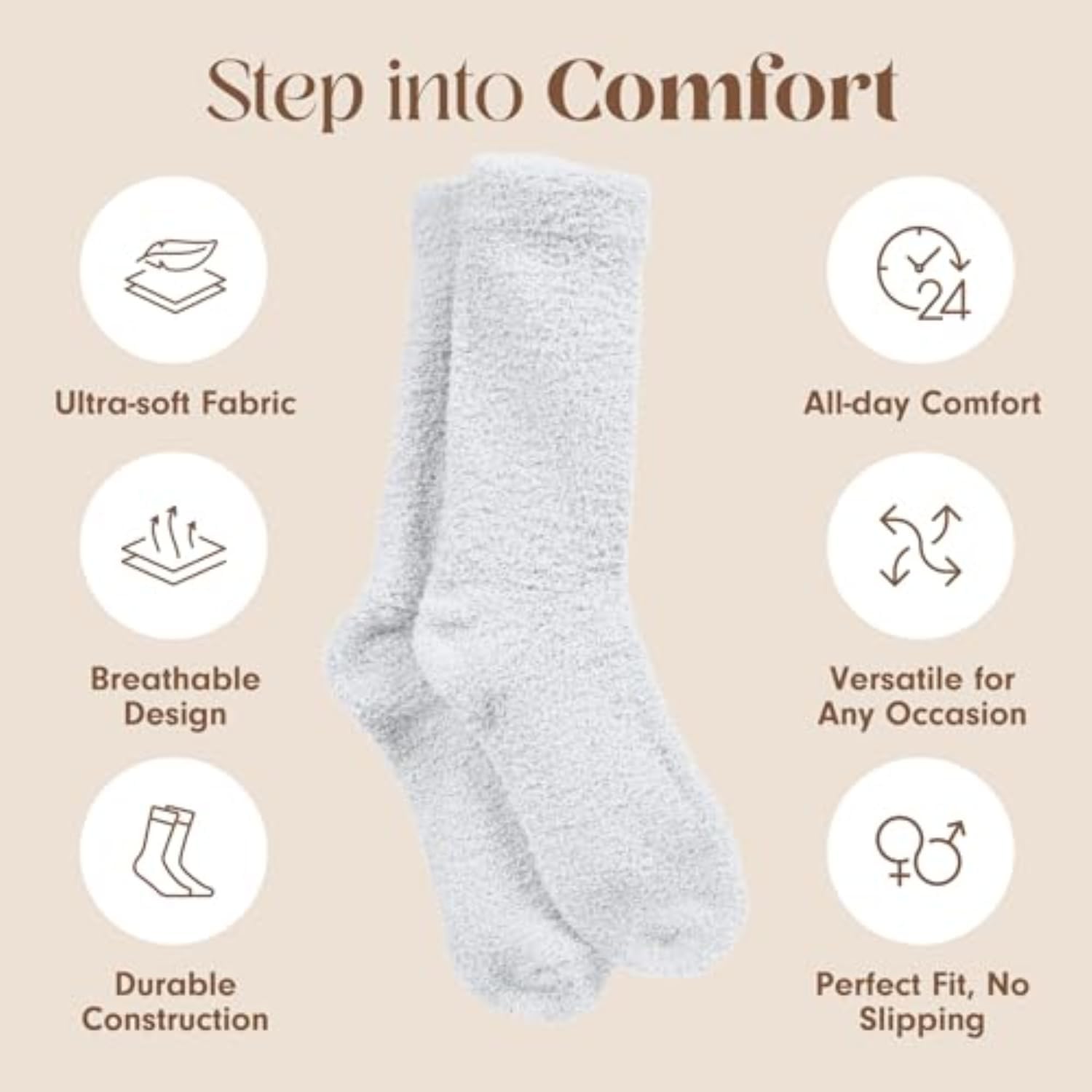 Unboxme Gifts Warm & Cozy Ultra-Luxe Cloud Sock, Gift for Women & Men - Super Soft Luxurious Fabric Sleep Socks