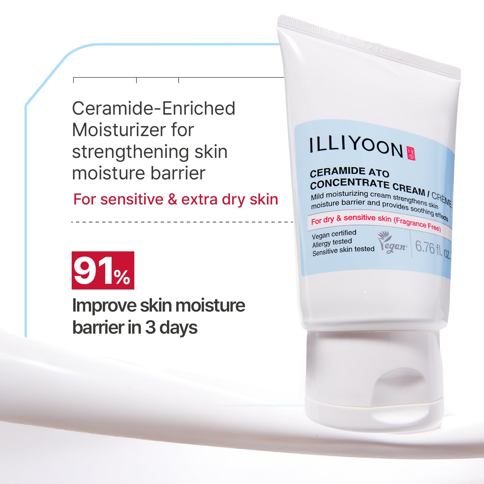 Illiyoon Ceramide Ato Lotion | Lightweight Moisturizer for Dry & Sensitive Skin, Barrier Repair for Face and Body, Mild for Babies, Vegan Certified, Korean Skincare, 2.29 fl.oz.