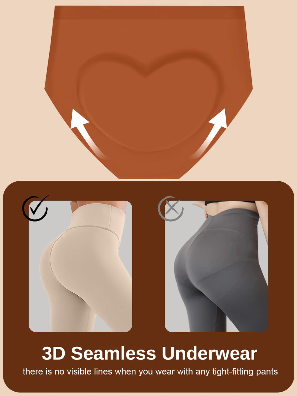 Women's High Waisted Seamless Underwear – 6 Pack