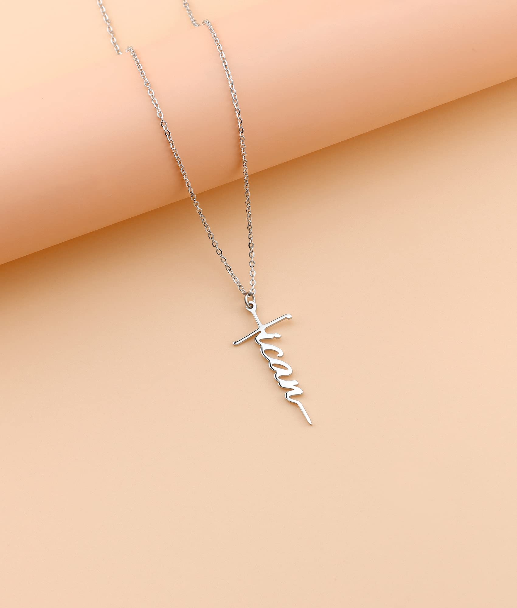Lcherry Faith Cross Pendant Necklace for Women Religious Christian Jewelry Mother's Day Gifts for Women