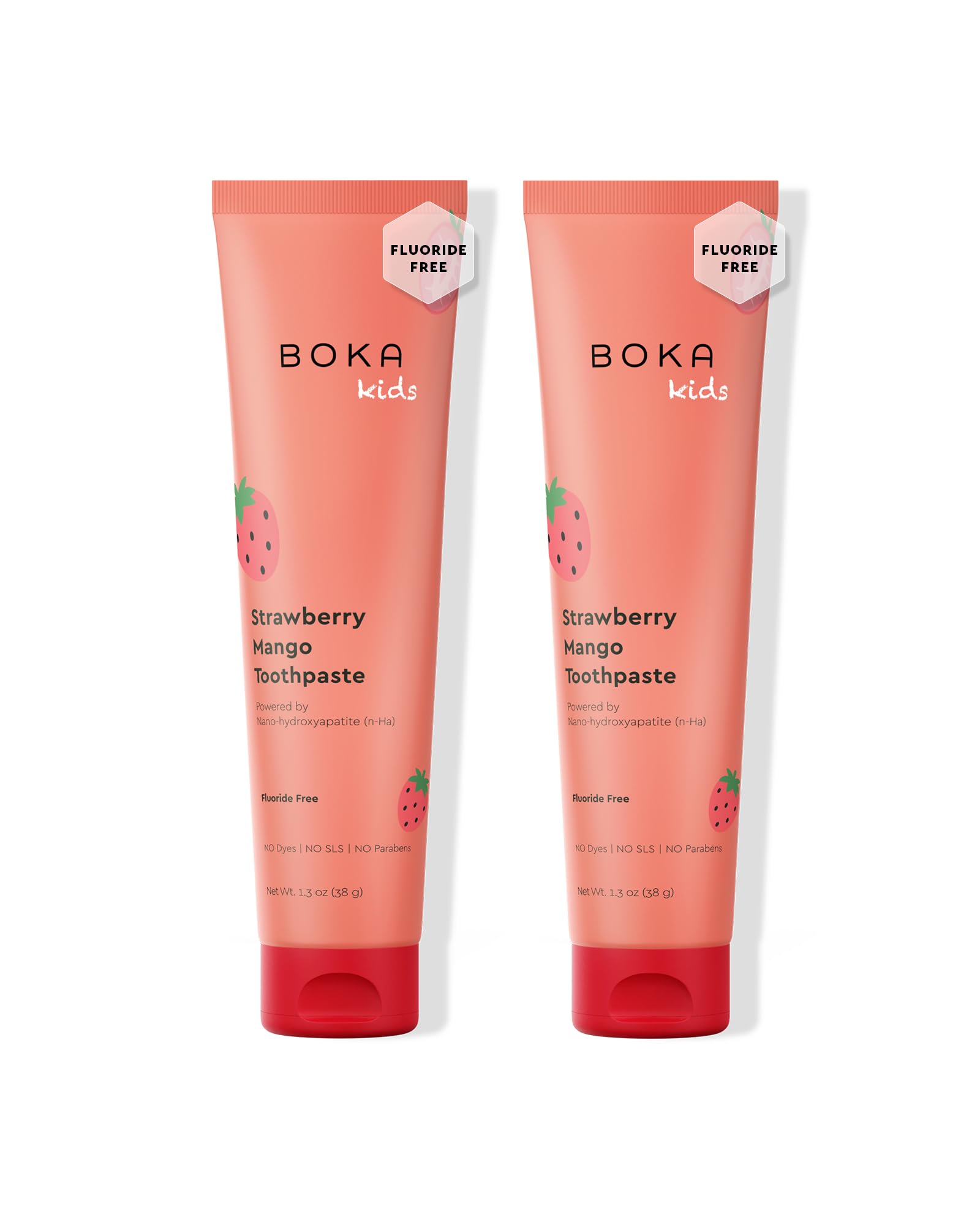 Boka Fluoride Free Toothpaste Nano Hydroxyapatite Toothpaste - Strawberry Mango Flavor, 1.3 oz 2pk US Manufactured