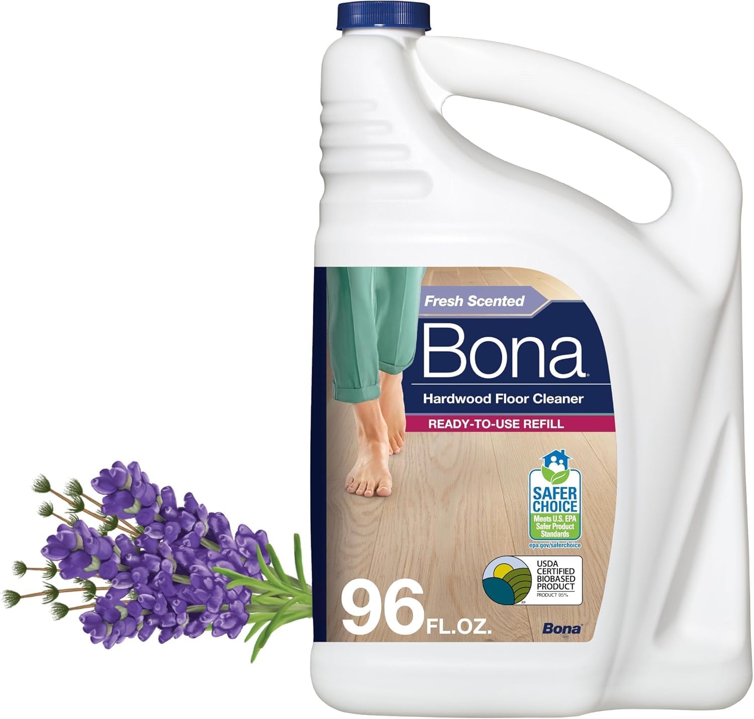 Bona® Hardwood Floor Cleaner Spray - 32 fl oz - Cedar Wood - Includes Filled Bottle + Concentrate Refill for Hardwood Floor Cleaning