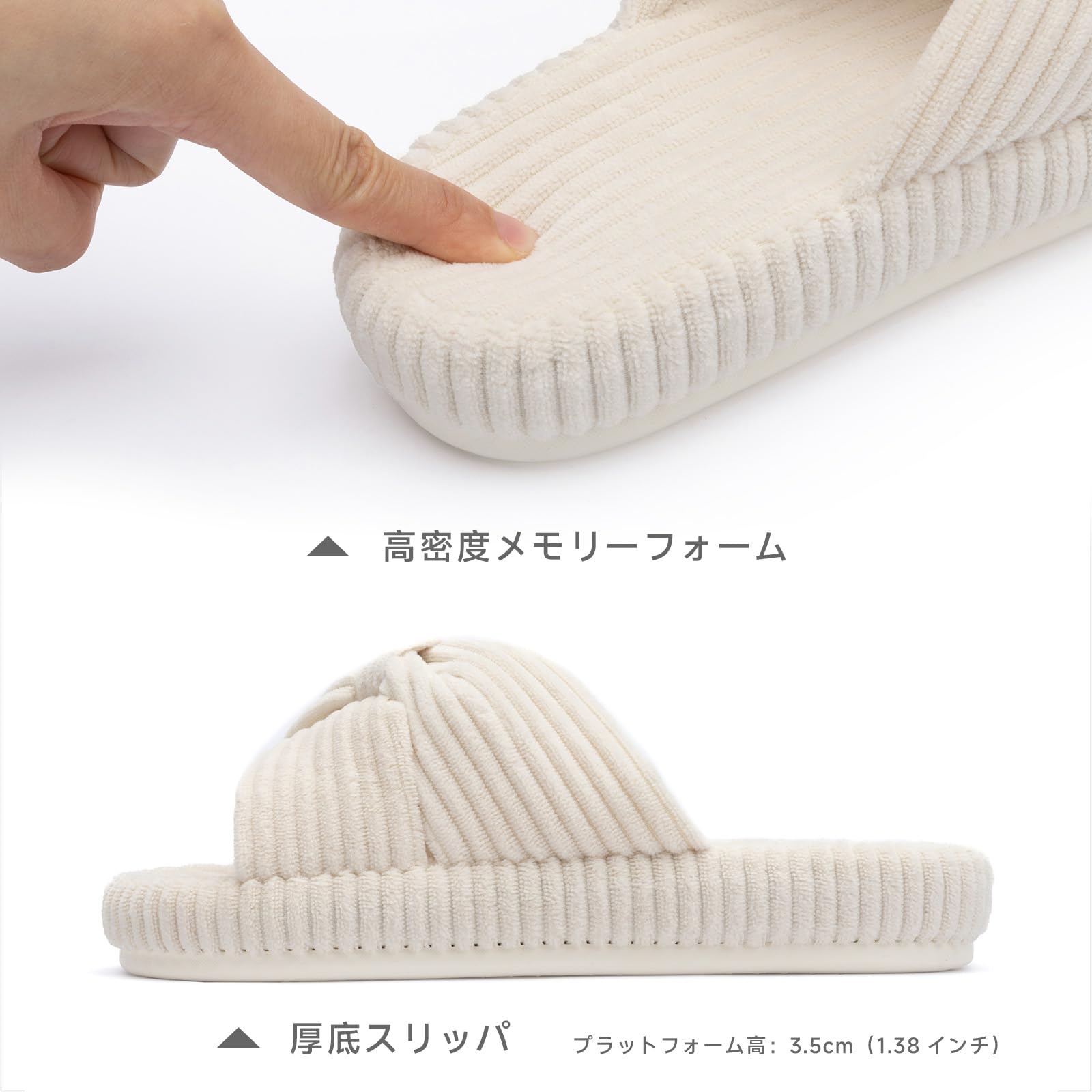 Chantomoo Slippers for Women Memory Foam House Bedroom Corduroy Bow Crossbands Slipper Shoes Comfy Trendy Gift Slippers