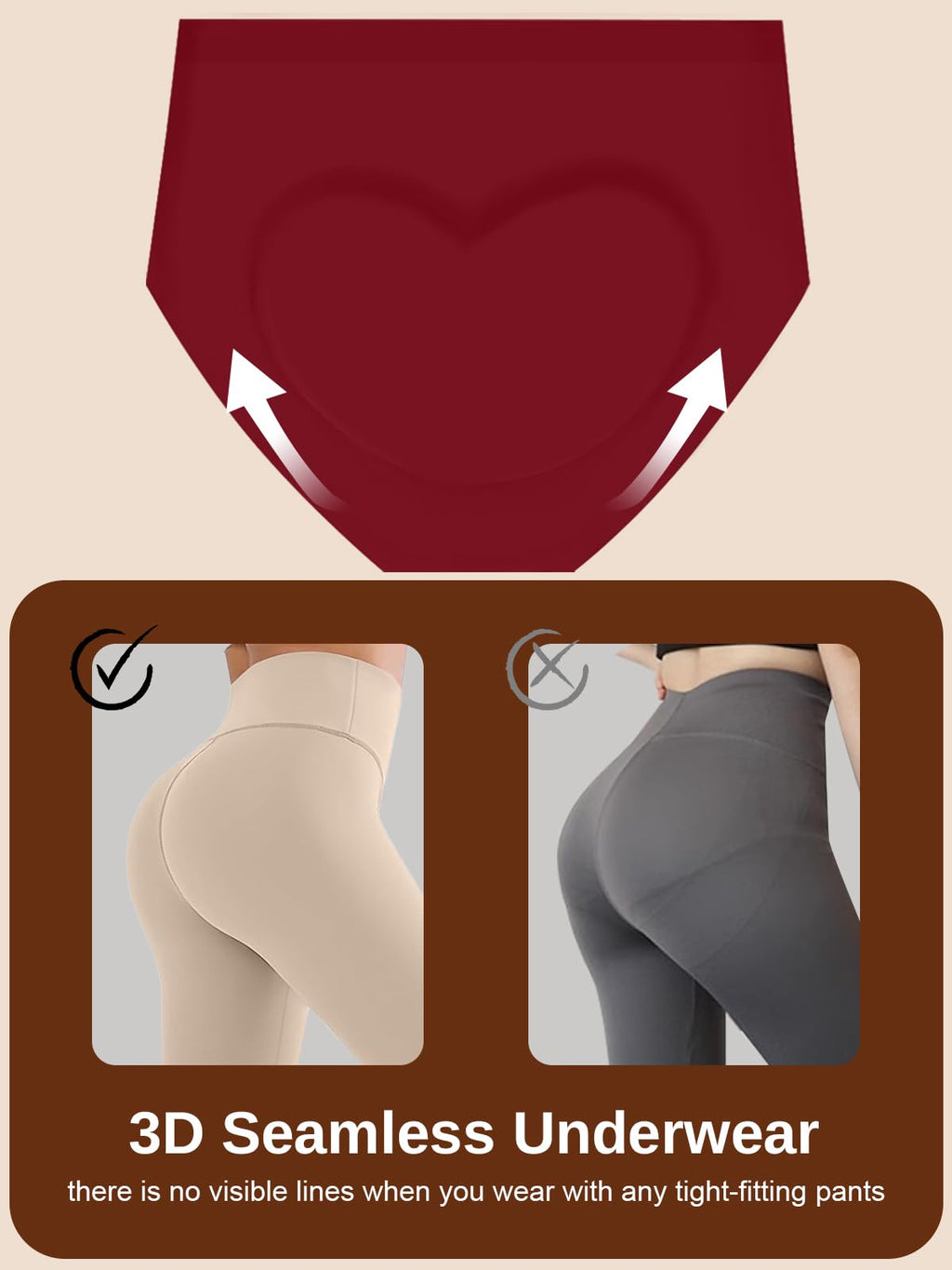 Women's High Waisted Seamless Underwear – 6 Pack