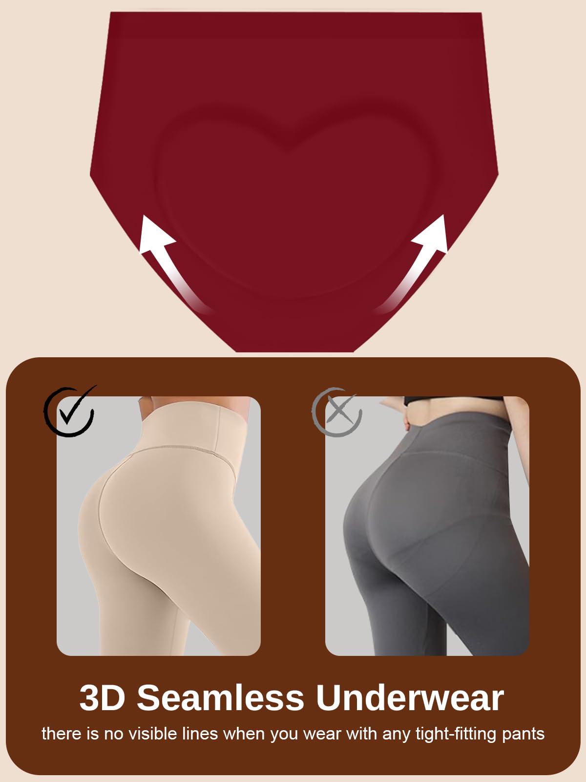 Women's High Waisted Seamless Underwear – 6 Pack