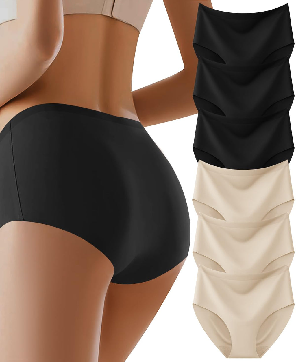 Women's High Waisted Seamless Underwear – 6 Pack
