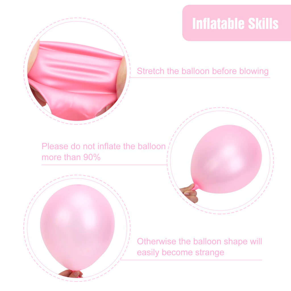 RUBFAC Pink Balloons 129pcs Light Pastel Pink Balloon Different Sizes 18 12 10 5 Inch for Garland Arch Mother's Day Birthday Party Baby Shower Gender Reveal Wedding Anniversary Easter Decoration