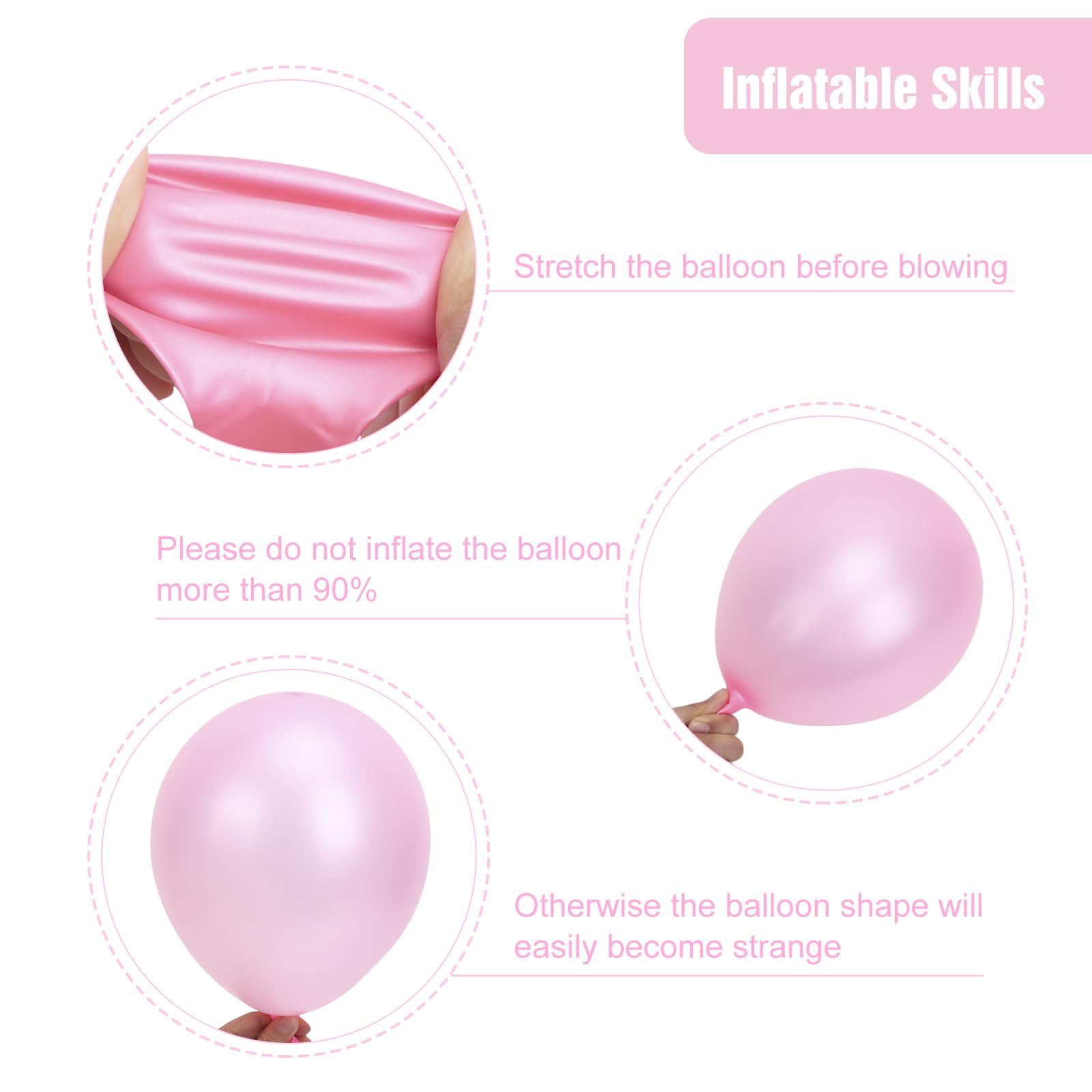 RUBFAC Pink Balloons 129pcs Light Pastel Pink Balloon Different Sizes 18 12 10 5 Inch for Garland Arch Mother's Day Birthday Party Baby Shower Gender Reveal Wedding Anniversary Easter Decoration