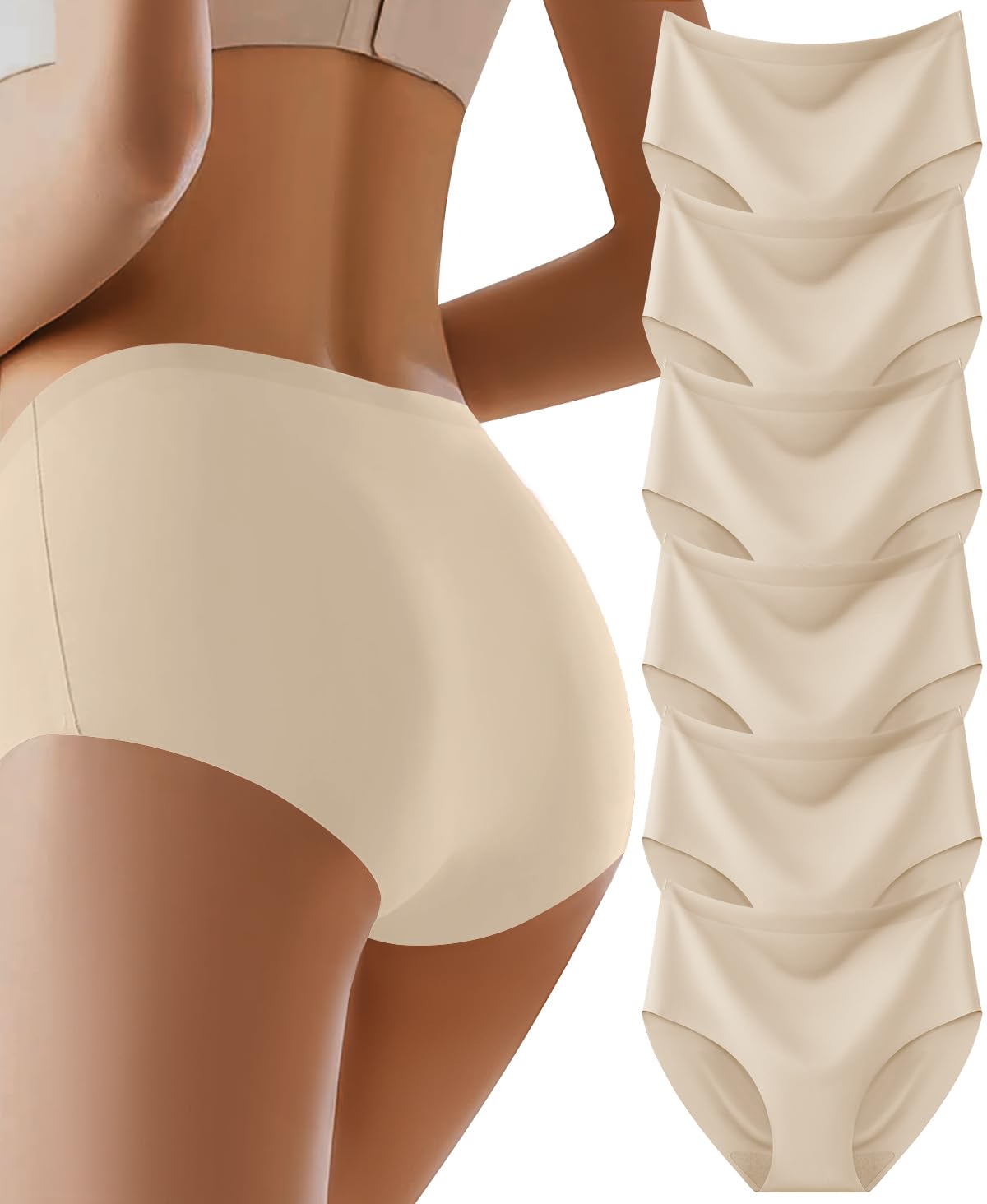 Women's High Waisted Seamless Underwear – 6 Pack