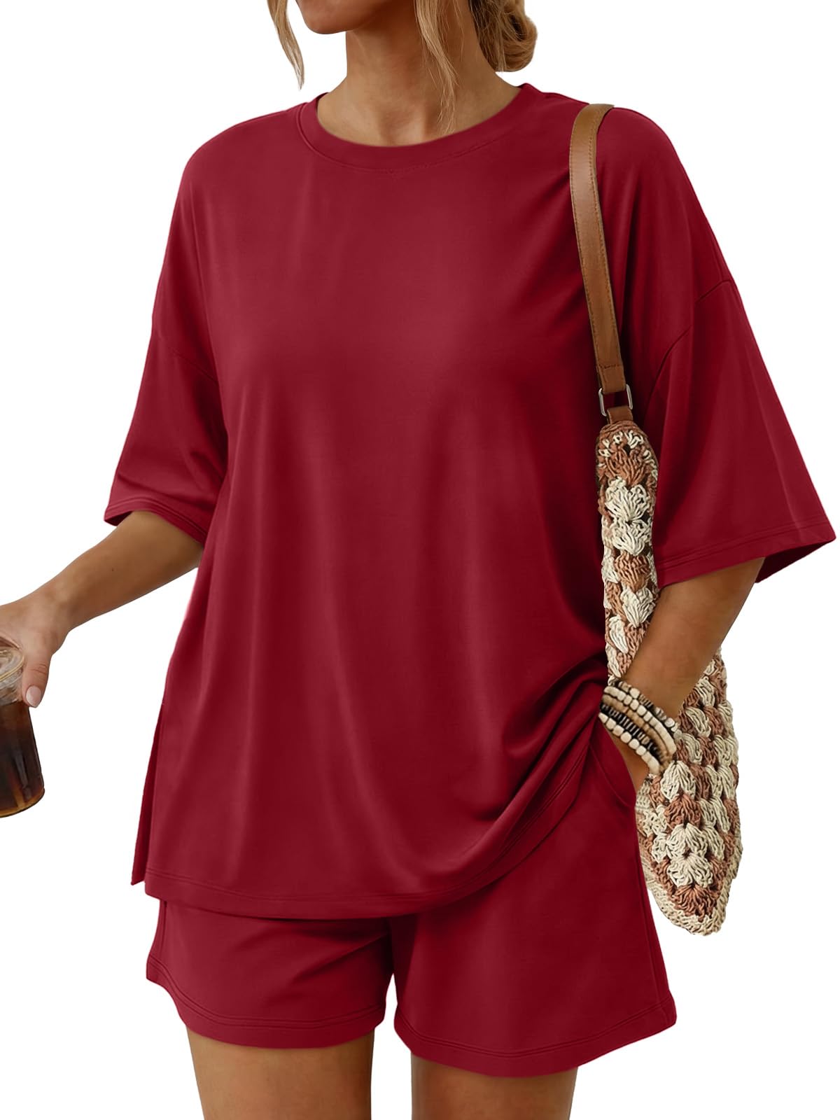 Trendy Queen 2 Piece Summer Set Oversized Top & Loose Fit Shorts with Pockets