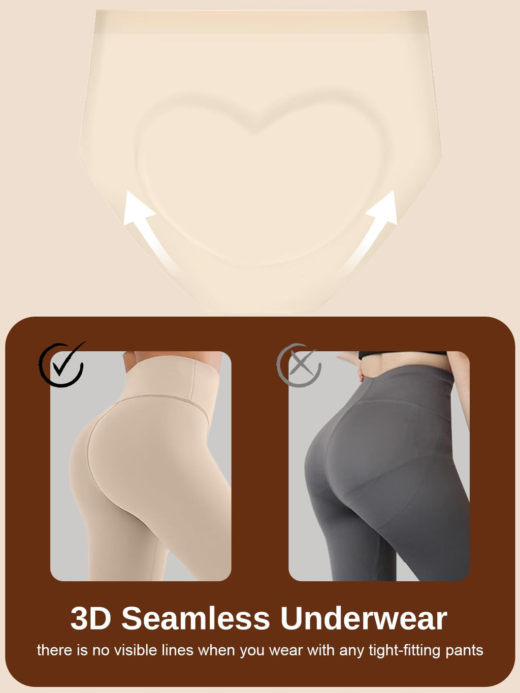 Women's High Waisted Seamless Underwear – 6 Pack