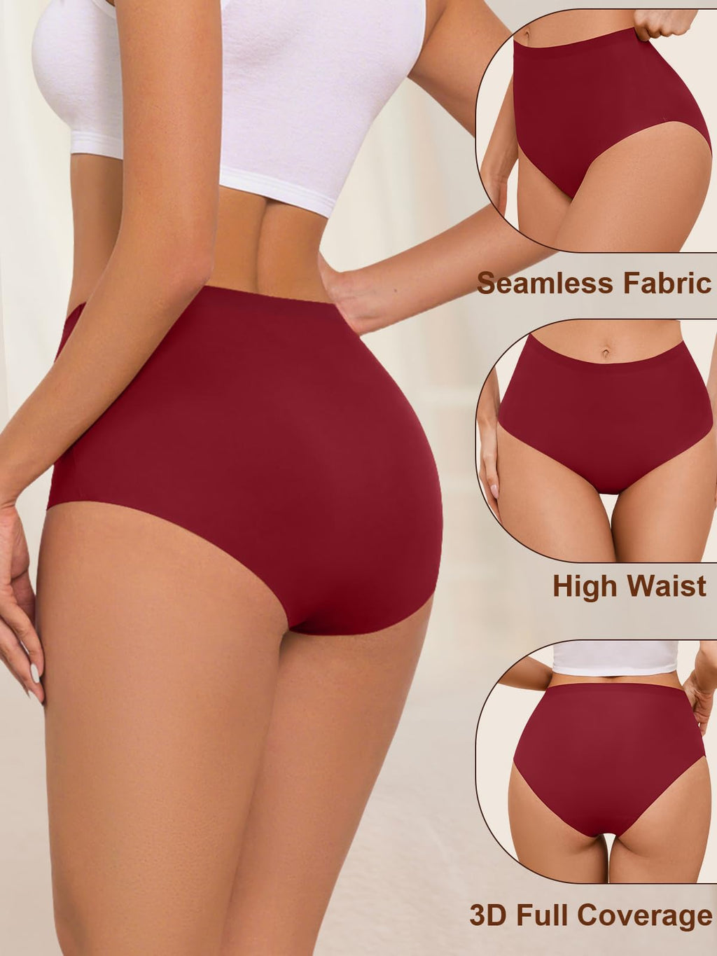 Women's High Waisted Seamless Underwear – 6 Pack