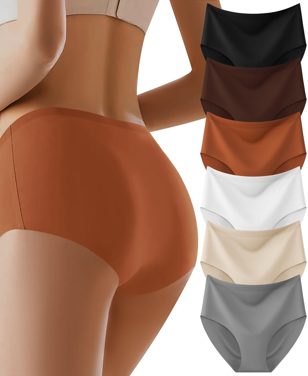 Women's High Waisted Seamless Underwear – 6 Pack