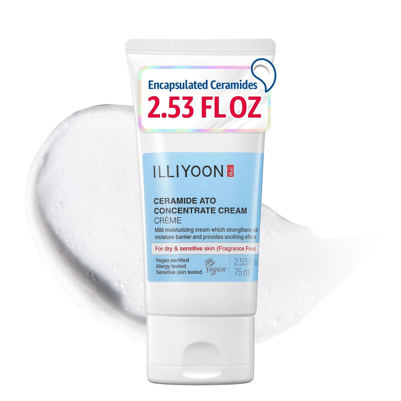 Illiyoon Ceramide Ato Lotion | Lightweight Moisturizer for Dry & Sensitive Skin, Barrier Repair for Face and Body, Mild for Babies, Vegan Certified, Korean Skincare, 2.29 fl.oz.
