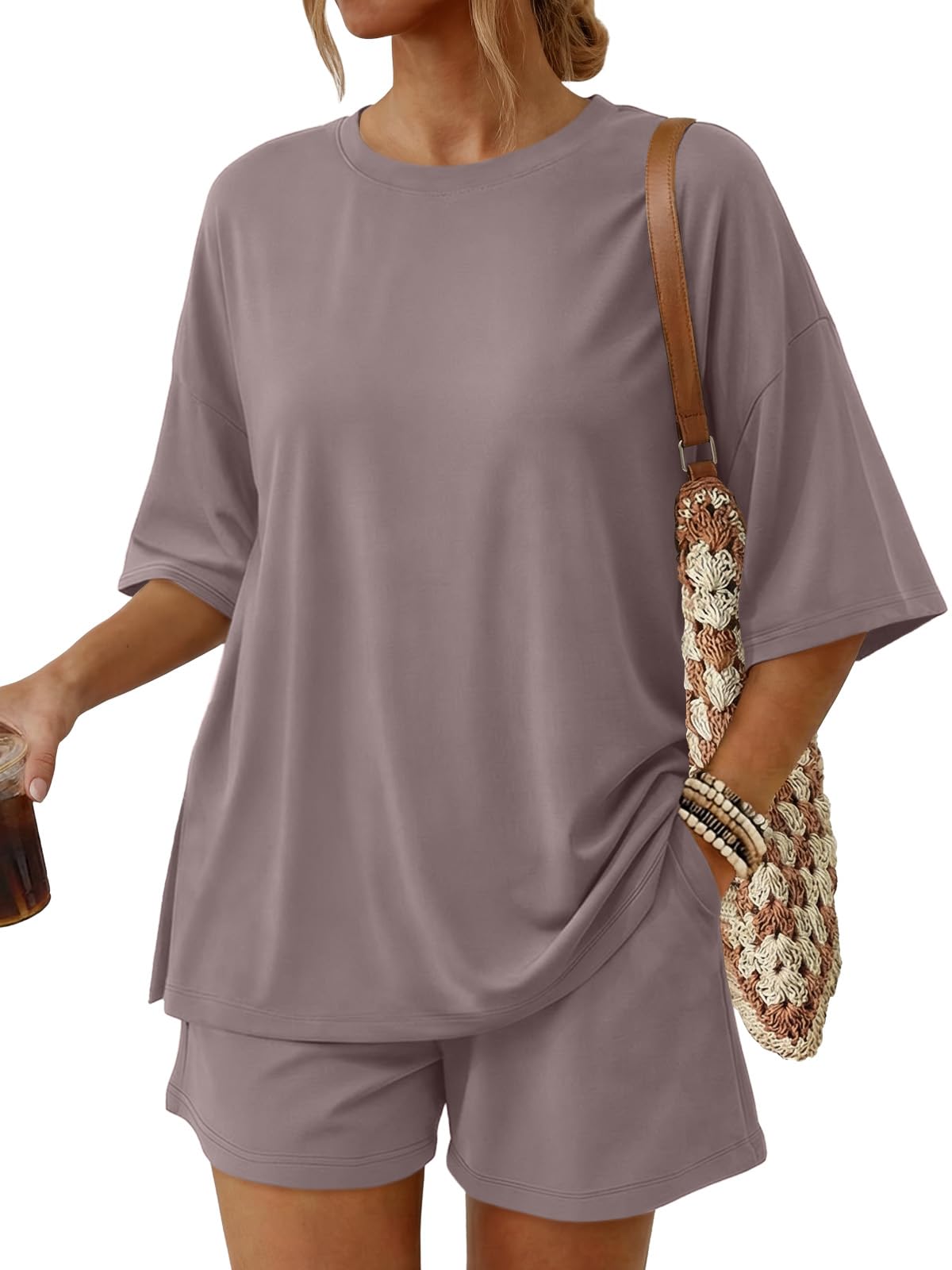 Trendy Queen 2 Piece Summer Set Oversized Top & Loose Fit Shorts with Pockets