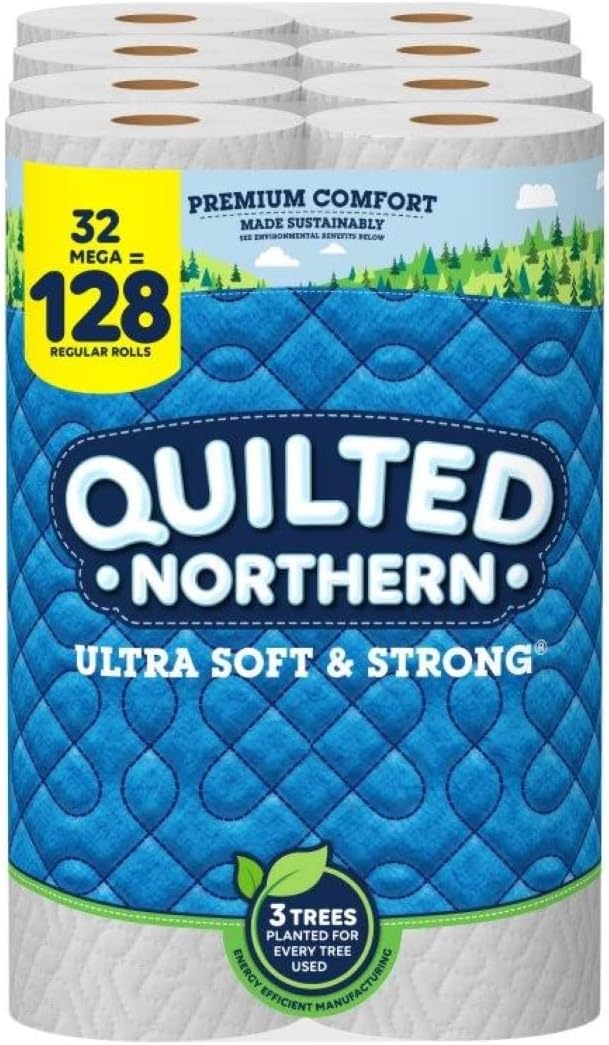 Quilted Northern Ultra Soft & Strong Toilet Paper, 48 Double Rolls, 48 = 96 Regular Rolls,12 Count (Pack of 4)