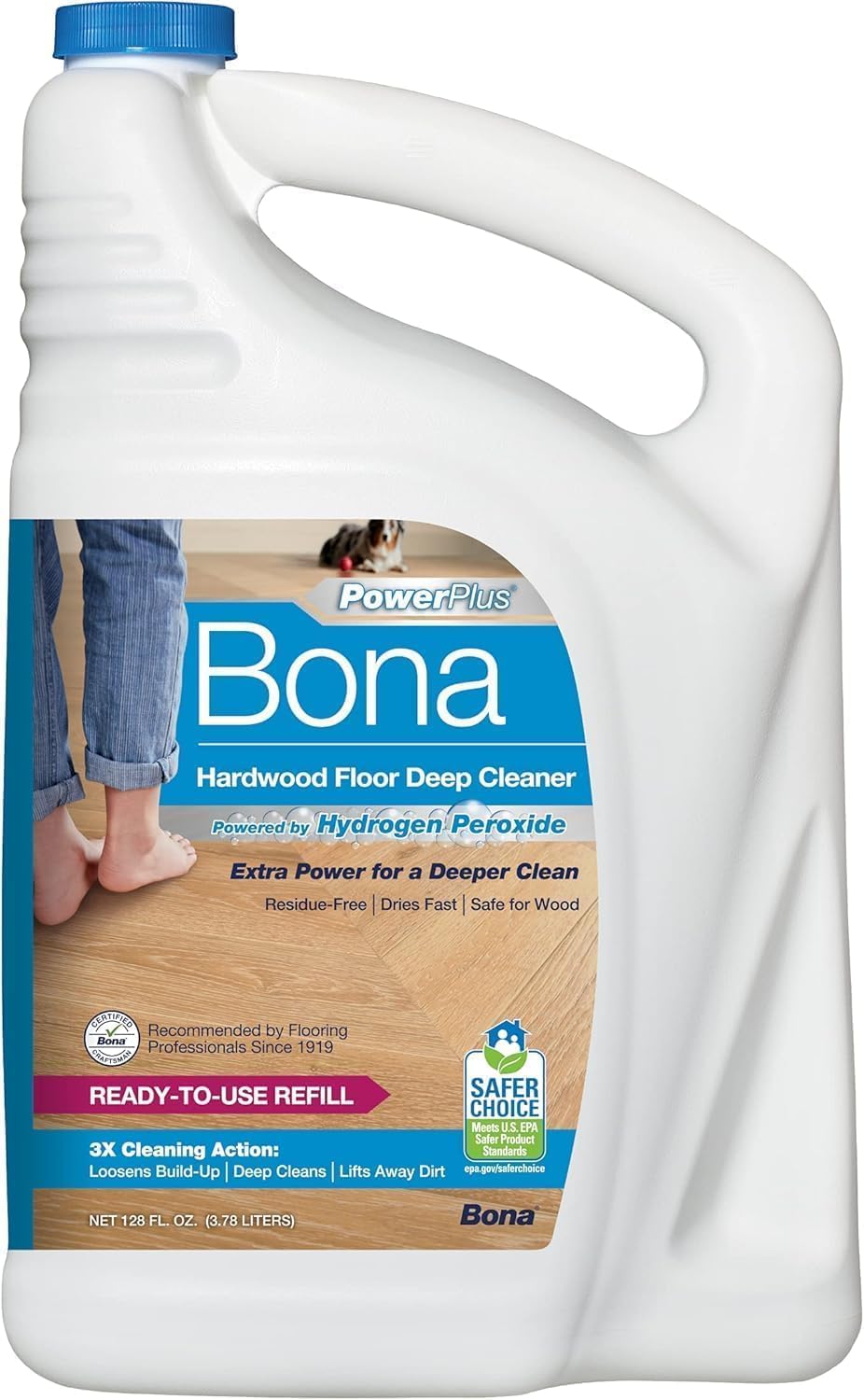 Bona® Hardwood Floor Cleaner Spray - 32 fl oz - Cedar Wood - Includes Filled Bottle + Concentrate Refill for Hardwood Floor Cleaning