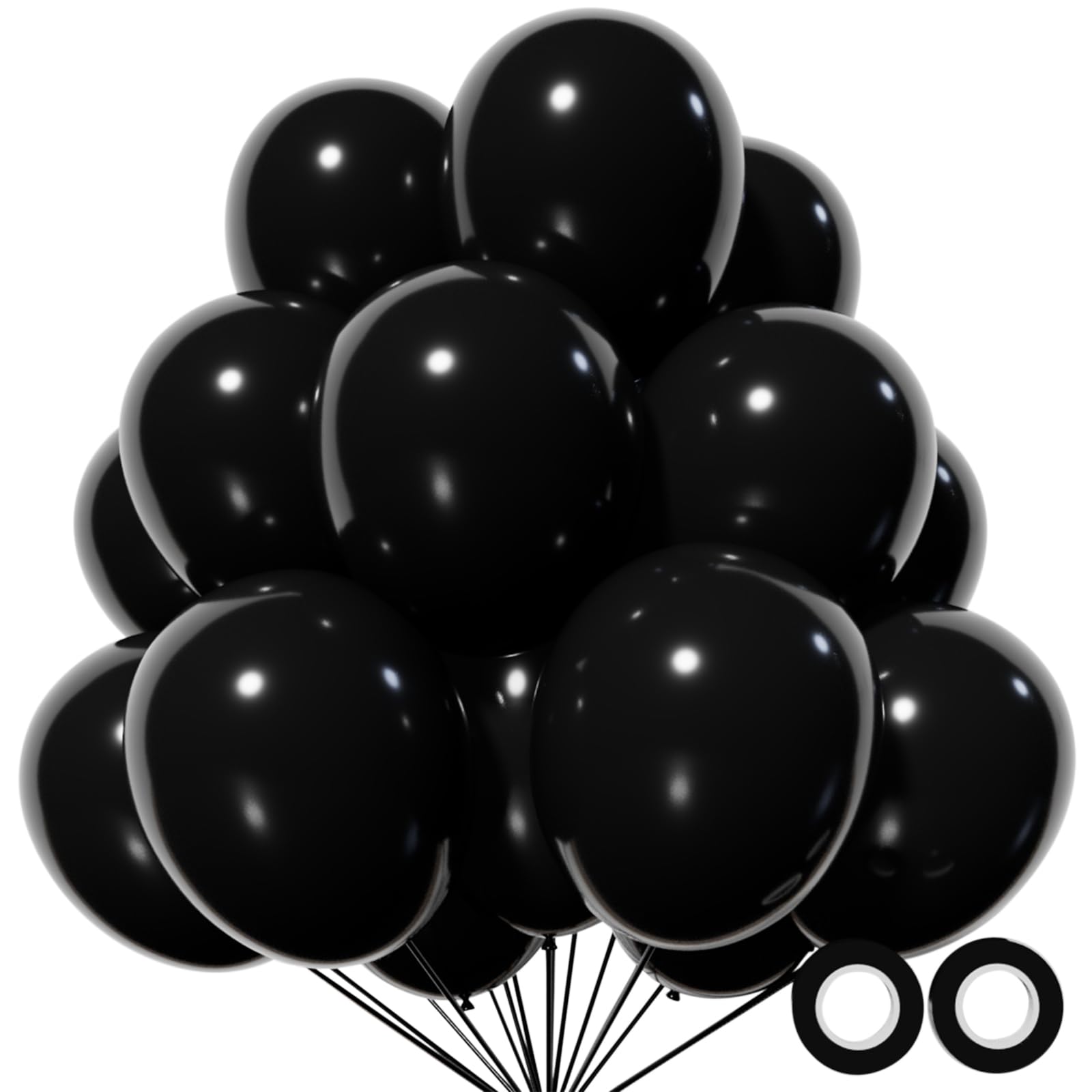 Black Balloons 110Pcs, 5 Inch Small Black Latex Party Balloons, Mini Thick Black Birthday Balloons for Wedding Baby Shower Decorations.