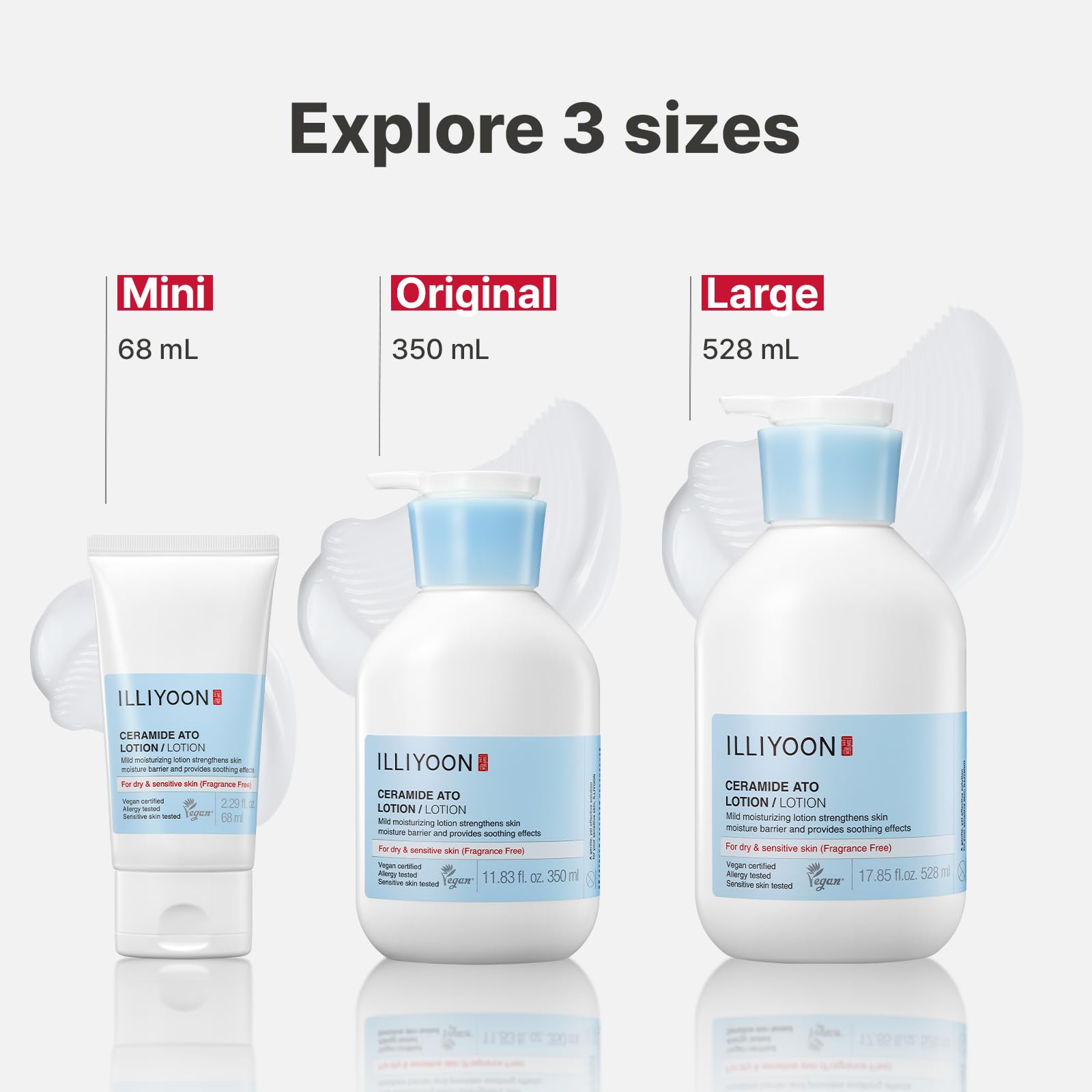 Illiyoon Ceramide Ato Lotion | Lightweight Moisturizer for Dry & Sensitive Skin, Barrier Repair for Face and Body, Mild for Babies, Vegan Certified, Korean Skincare, 2.29 fl.oz.