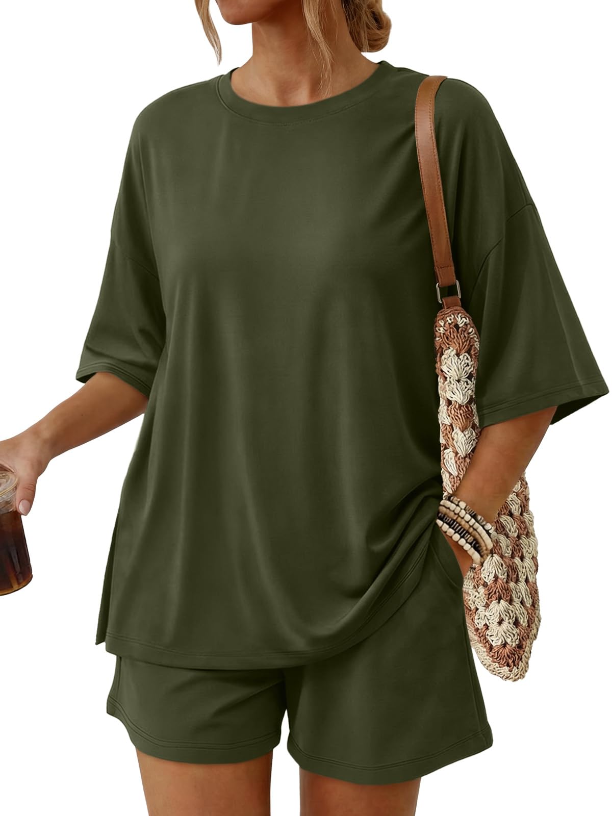Trendy Queen 2 Piece Summer Set Oversized Top & Loose Fit Shorts with Pockets