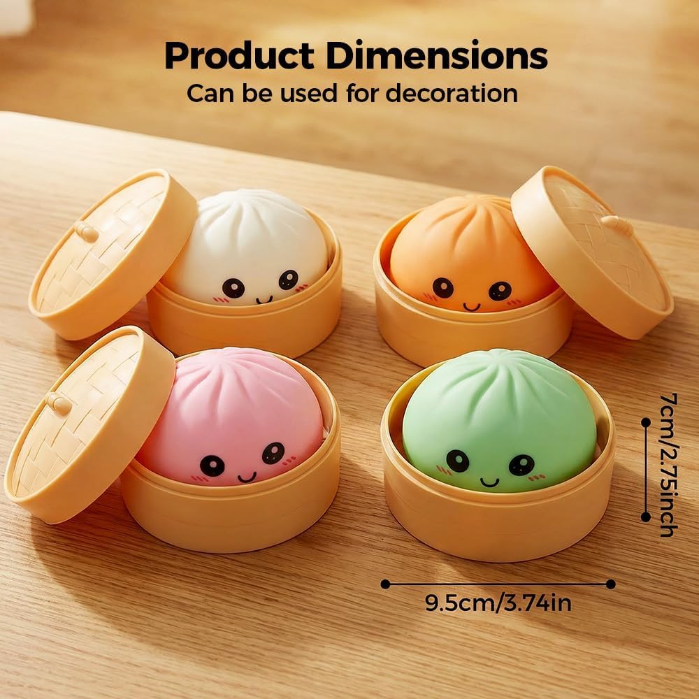 Dumpling Squishy, Mystery Dumpling Squishy, Dumplings Sensory Squeeze Toy for Stress Relief, Soft Squeeze Decompression Dough for Adults Classroom Prizes & Party Favors (Blue A)