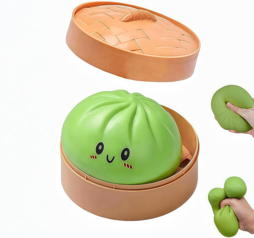 Dumpling Squishy, Mystery Dumpling Squishy, Dumplings Sensory Squeeze Toy for Stress Relief, Soft Squeeze Decompression Dough for Adults Classroom Prizes & Party Favors (Blue A)