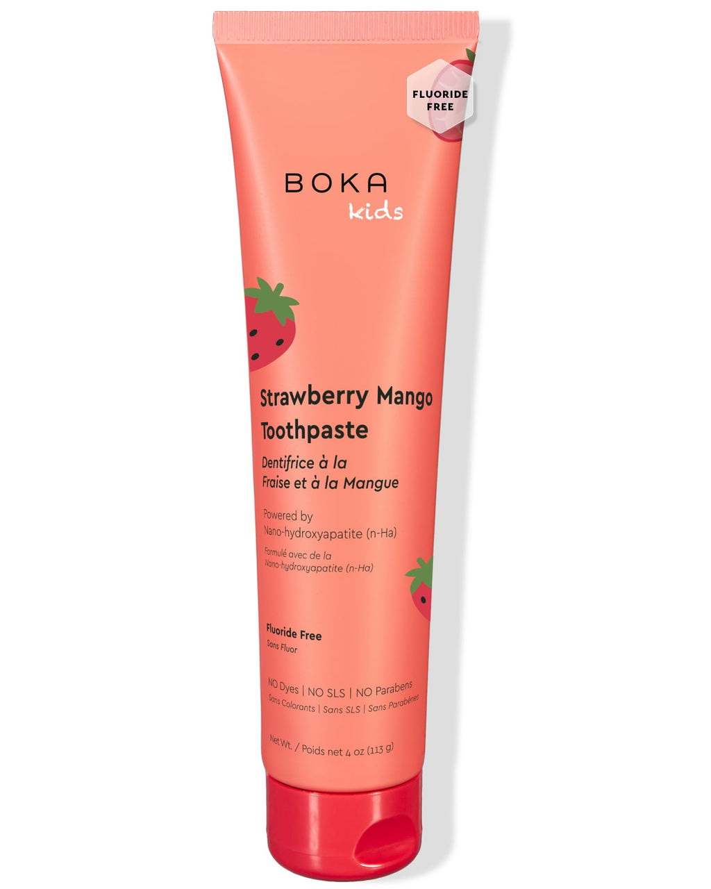 Boka Fluoride Free Toothpaste Nano Hydroxyapatite Toothpaste - Strawberry Mango Flavor, 1.3 oz 2pk US Manufactured