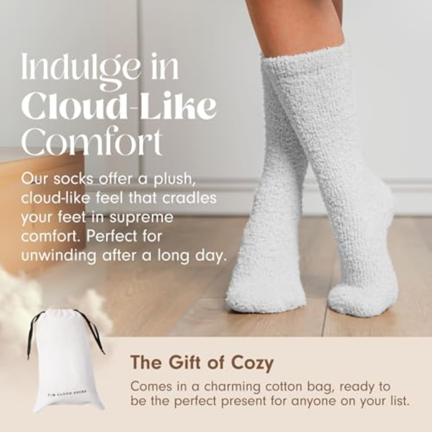 Unboxme Gifts Warm & Cozy Ultra-Luxe Cloud Sock, Gift for Women & Men - Super Soft Luxurious Fabric Sleep Socks