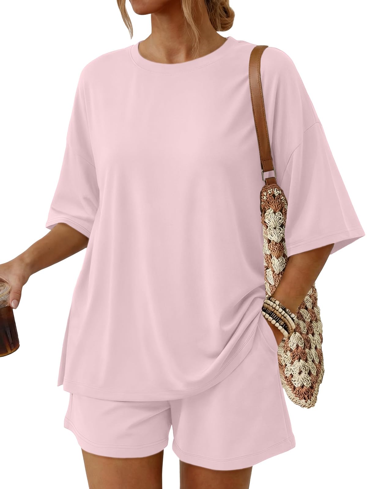 Trendy Queen 2 Piece Summer Set Oversized Top & Loose Fit Shorts with Pockets