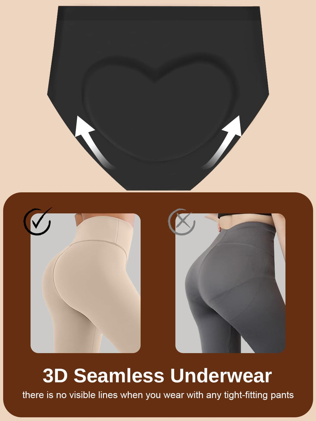 Women's High Waisted Seamless Underwear – 6 Pack