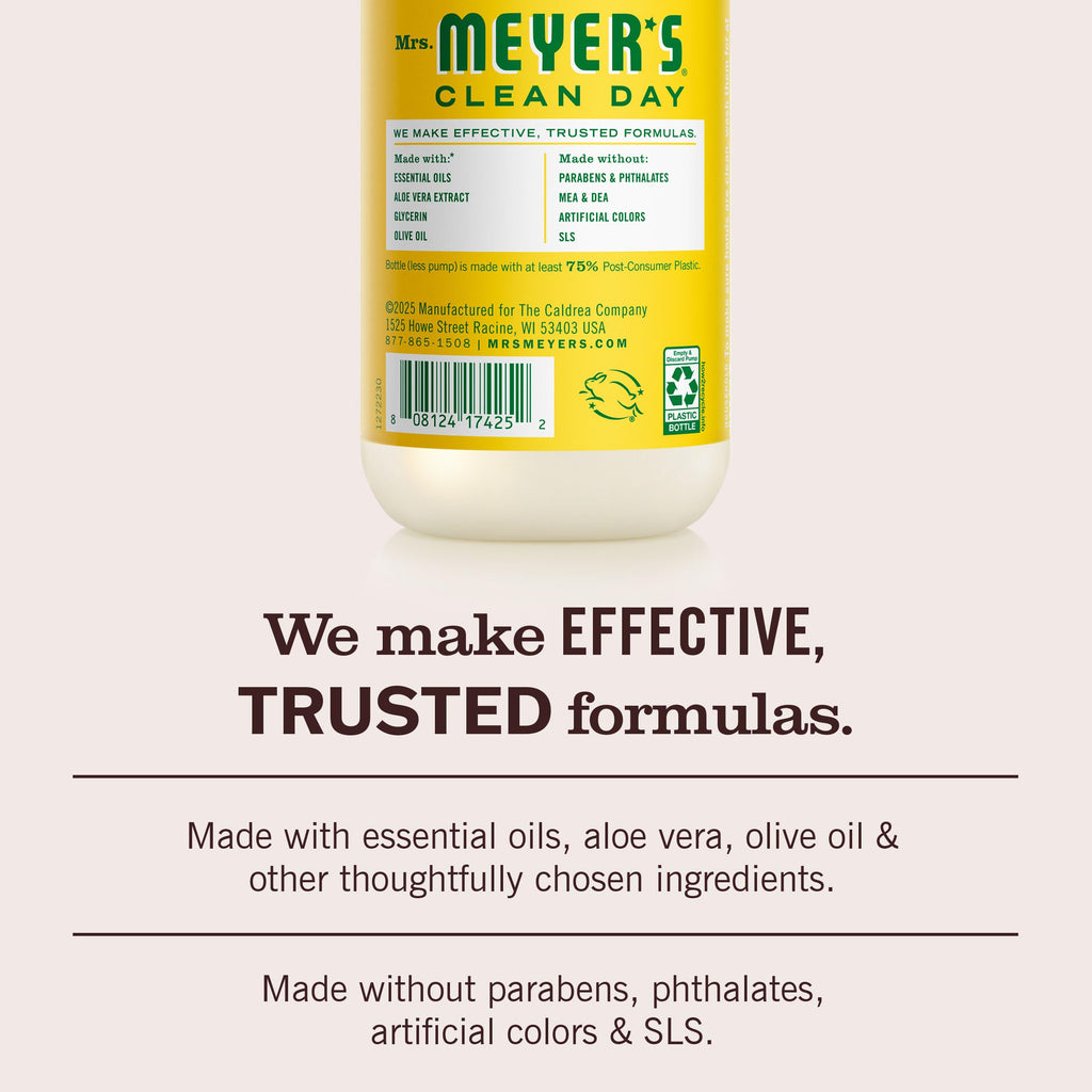 MRS. MEYER'S CLEAN DAY Hand Soap, Made with Essential Oils, Apple, 12.5 fl. oz - Pack of 3