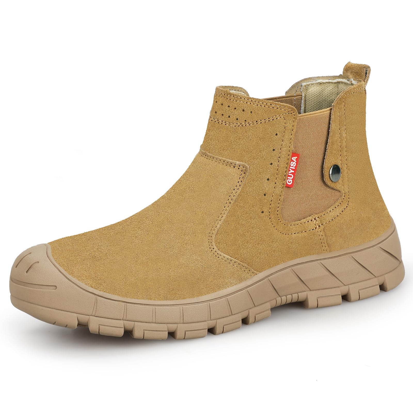 GLANOUDUN Welding Work Boots for Men Slip on Steel Toe Shoes for Men Indestructible Steel Toe Boots Welder Men's Working Shoes Fireproof Safety Footwear for Construction Men's Work & Safety Footwear