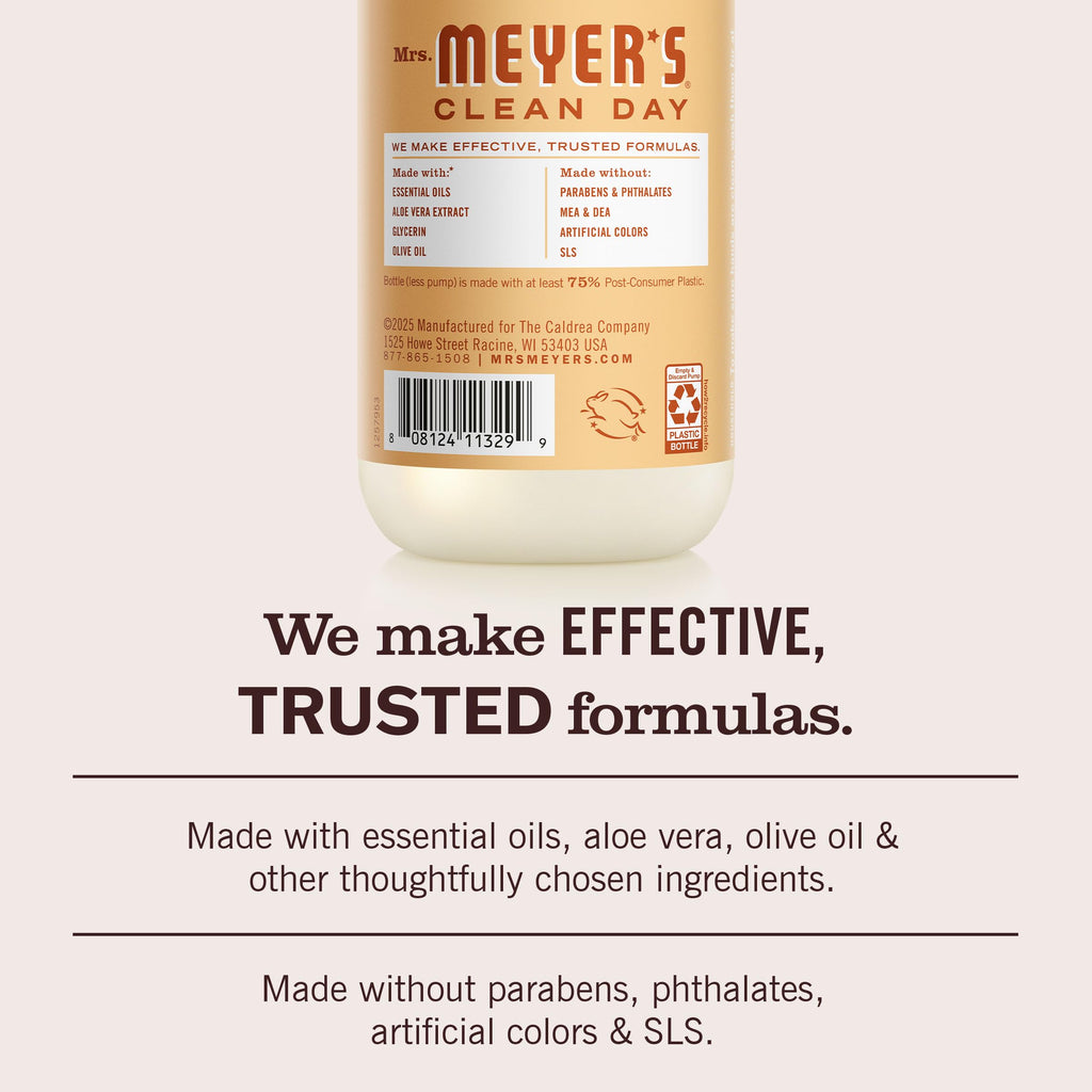 MRS. MEYER'S CLEAN DAY Hand Soap, Made with Essential Oils, Apple, 12.5 fl. oz - Pack of 3