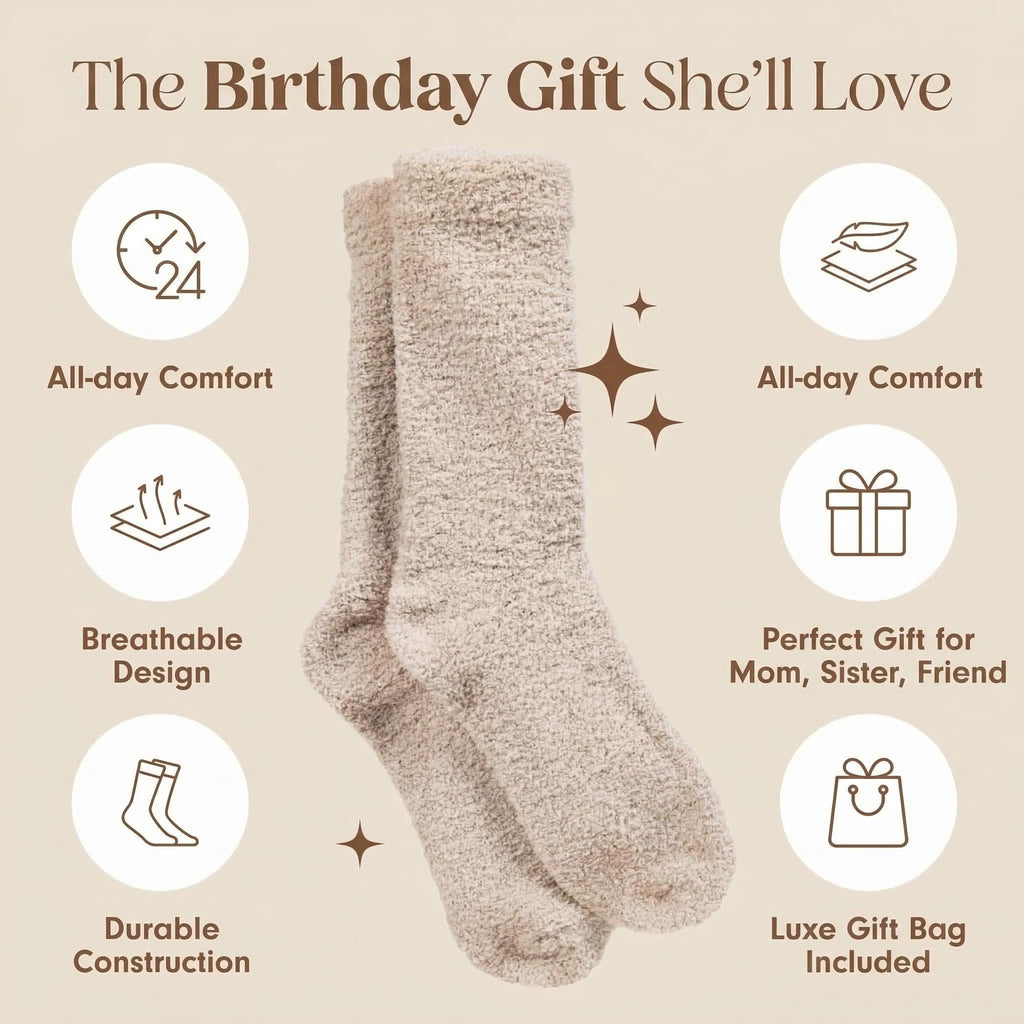 Unboxme Gifts Warm & Cozy Ultra-Luxe Cloud Sock, Gift for Women & Men - Super Soft Luxurious Fabric Sleep Socks