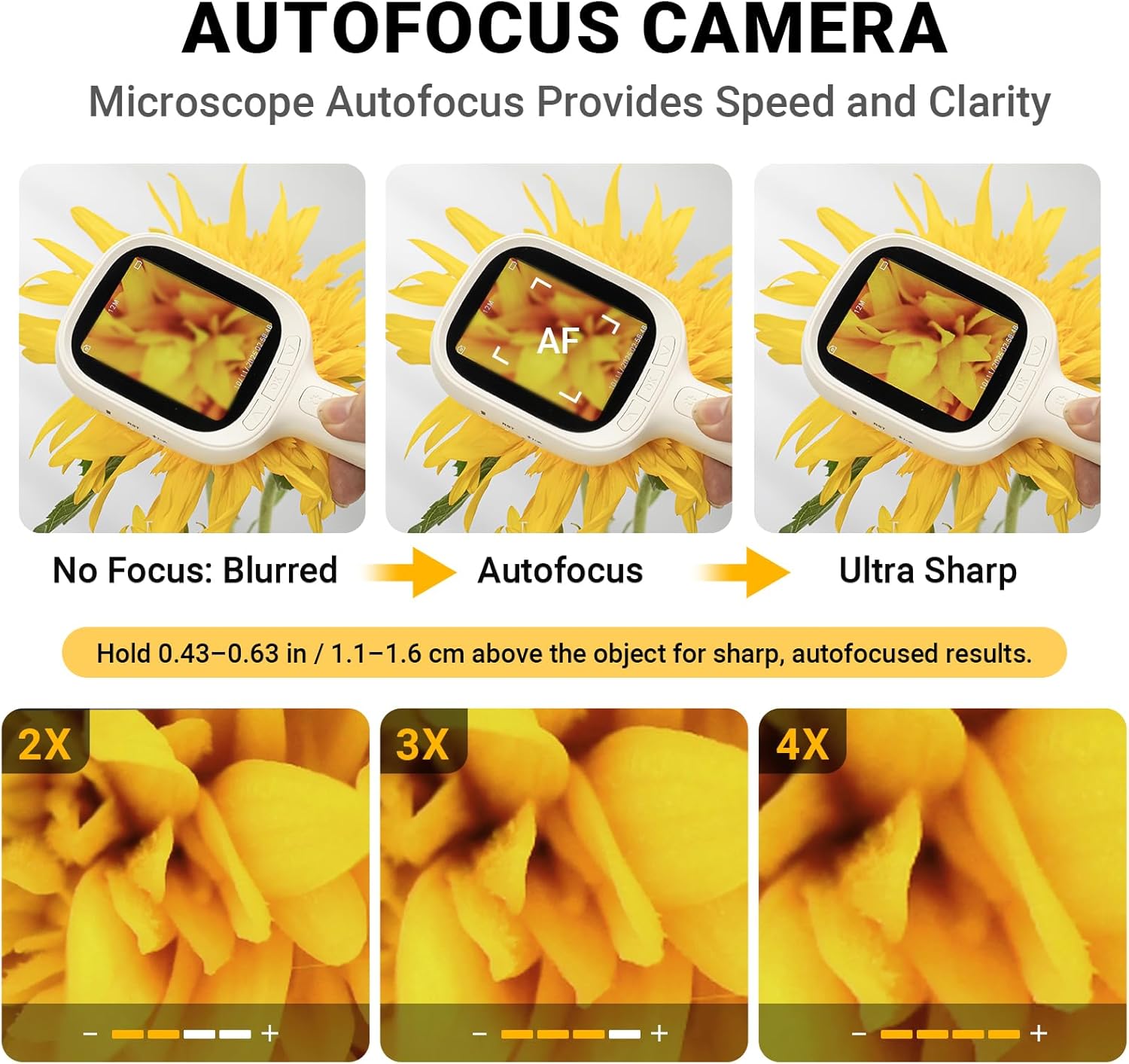 ScopeAround Digital Microscope, Autofocus Handheld Microscope, Magnifier with 2.8" IPS Screen and LEDs, Portable Magnifying Glass, Compatible with Mac/Windows