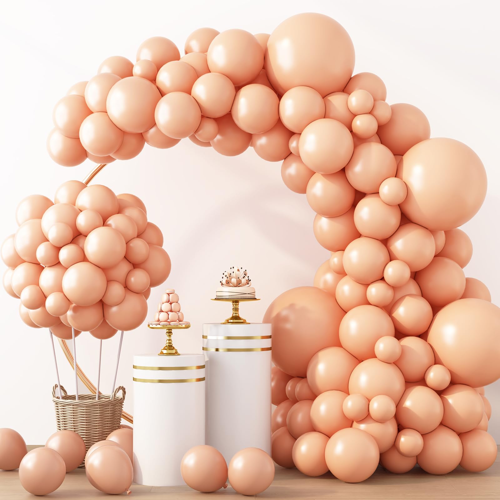 RUBFAC Pink Balloons 129pcs Light Pastel Pink Balloon Different Sizes 18 12 10 5 Inch for Garland Arch Mother's Day Birthday Party Baby Shower Gender Reveal Wedding Anniversary Easter Decoration