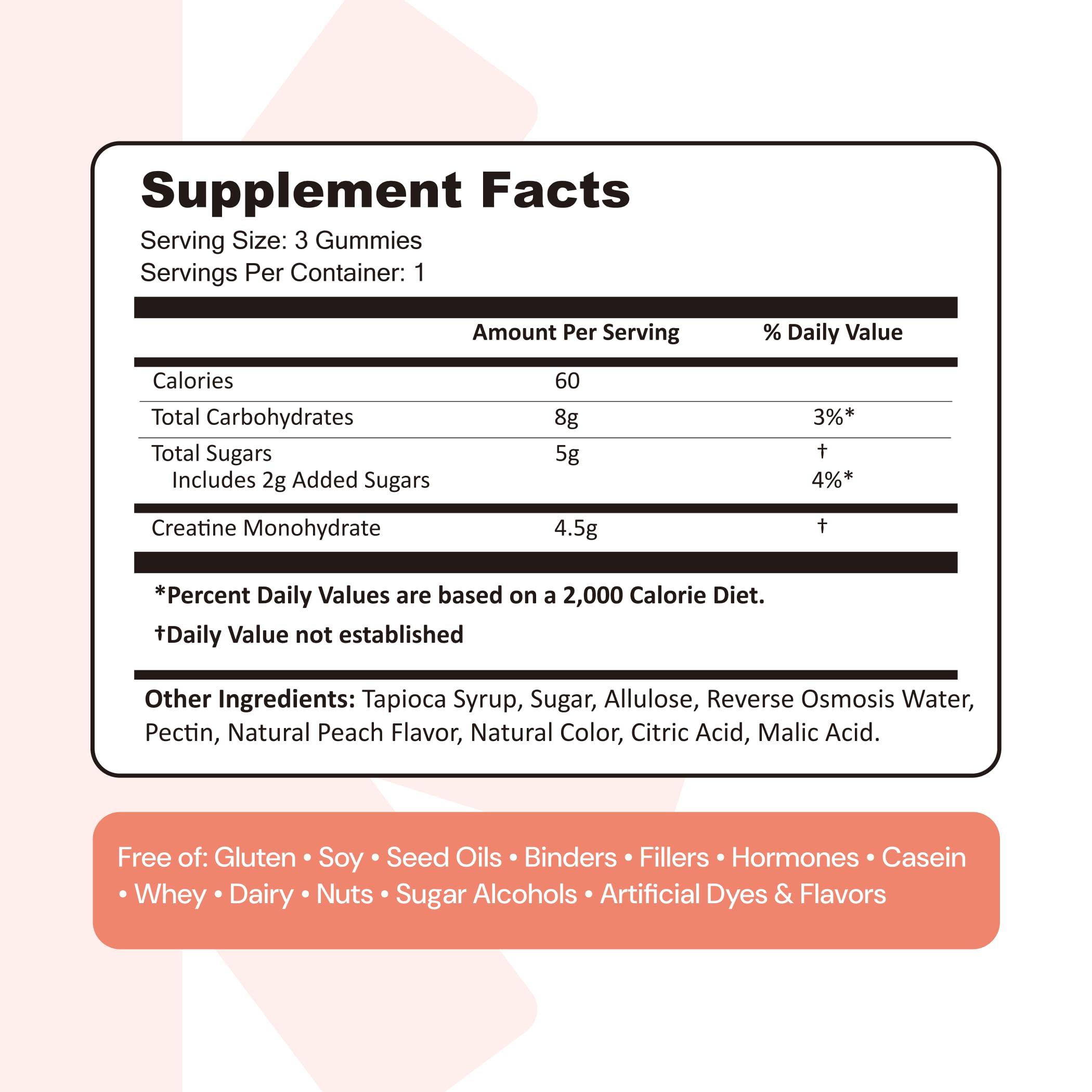 Create Creatine Monohydrate Gummies for Men & Women, Boost Focus, Strength, and Endurance, Anti-Melting Formula, Vegan, Gluten-Free, Non-GMO, 1.5g of Creatine per Gummy (Blue Raspberry)