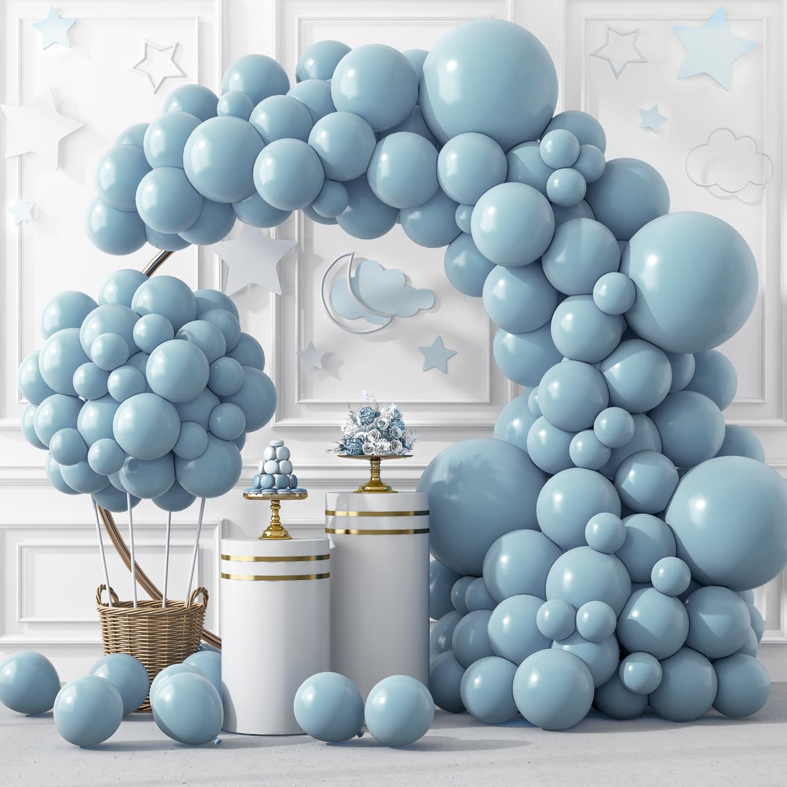 RUBFAC Pink Balloons 129pcs Light Pastel Pink Balloon Different Sizes 18 12 10 5 Inch for Garland Arch Mother's Day Birthday Party Baby Shower Gender Reveal Wedding Anniversary Easter Decoration