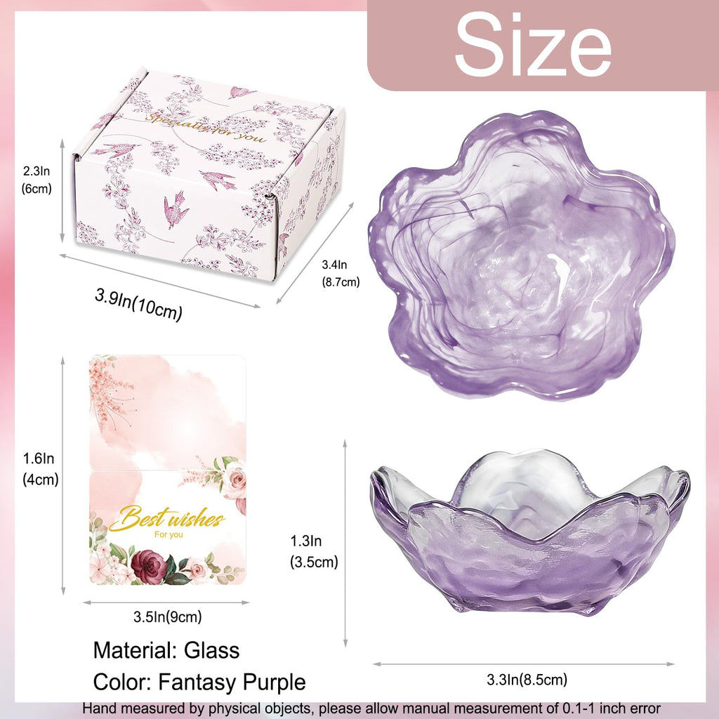 Gifts for Women Trinket Dish Flower Jewelry Dish Pink Glass Ring Holder Jewellery Tray Cute Room Decor Aesthetic Bedroom Accessories Unique Birthday New Home Mothers Day Gifts for Women Friends(2 pcs)