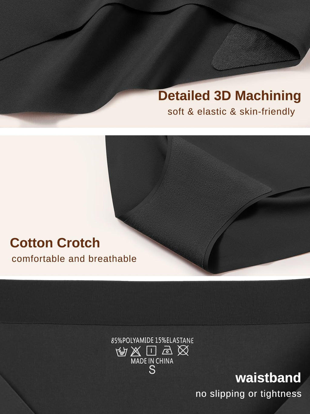 Women's High Waisted Seamless Underwear – 6 Pack